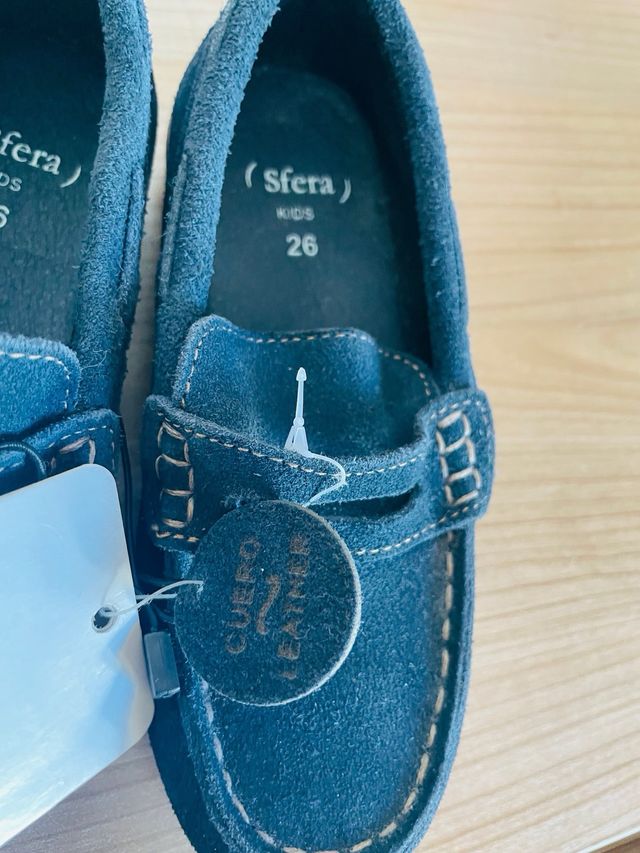 Mocasines niño Sfera piel azul talla 26