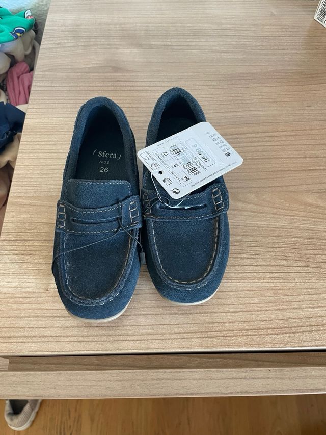Mocasines niño Sfera piel azul talla 26