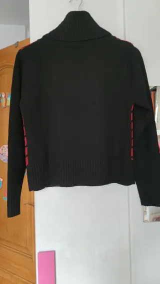 Jersey Suchita Lana (acrílico) Negro/Rojo Talla M-