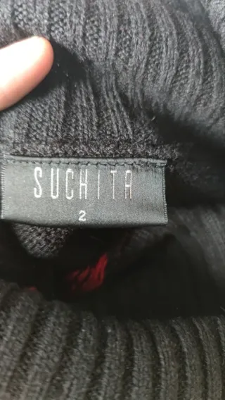 Jersey Suchita Lana (acrílico) Negro/Rojo Talla M-