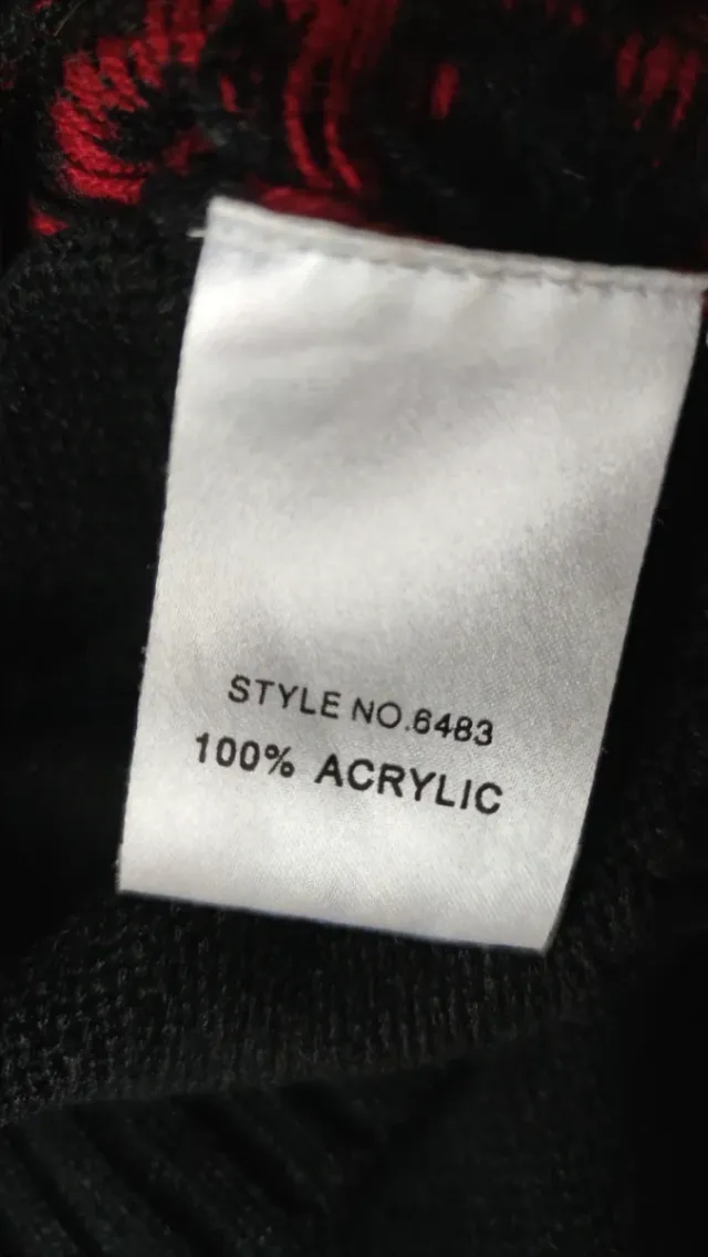 Jersey Suchita Lana (acrílico) Negro/Rojo Talla M-