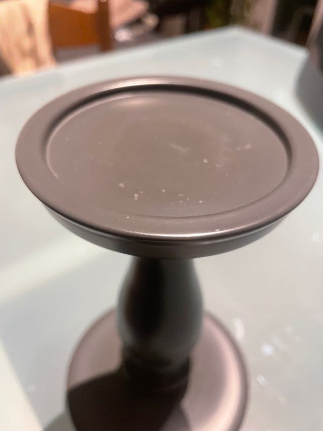 Portacandele in metallo nero/grigio