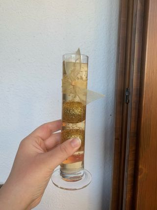 Set 3 candele glitter oro trasparenti