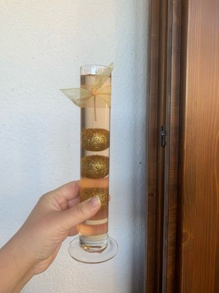 Set 3 candele glitter oro trasparenti