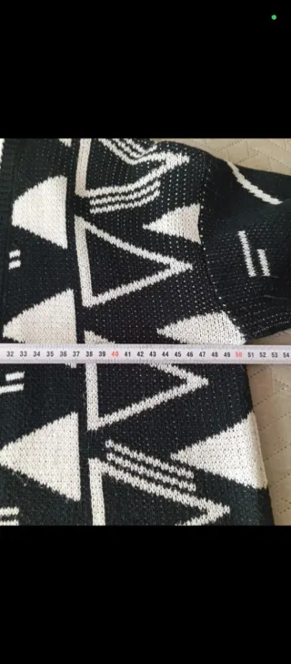 Chaqueta larga mujer geométrica sin cierre