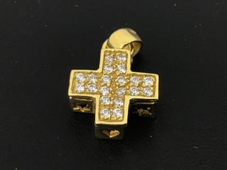 colgante oro 18k con piedra con circonita