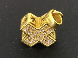 colgante oro 18k con piedra con circonita