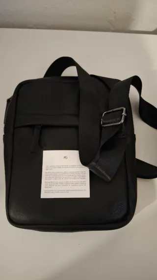 Bandolera de piel PG negra