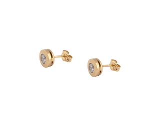 pendientes oro 18k con piedra con circonita