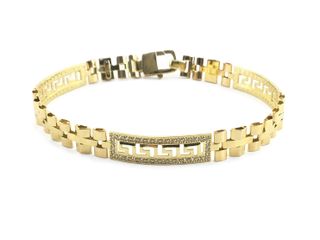 esclava oro 18k con piedra con circonita