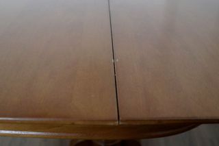 Mesa libro de comedor ampliable de madera de roble