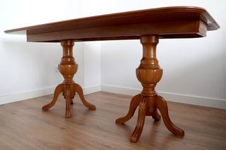 Mesa libro de comedor ampliable de madera de roble