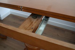 Mesa libro de comedor ampliable de madera de roble