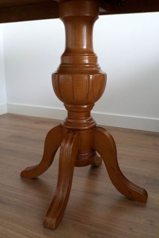 Mesa libro de comedor ampliable de madera de roble