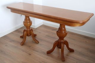 Mesa libro de comedor ampliable de madera de roble