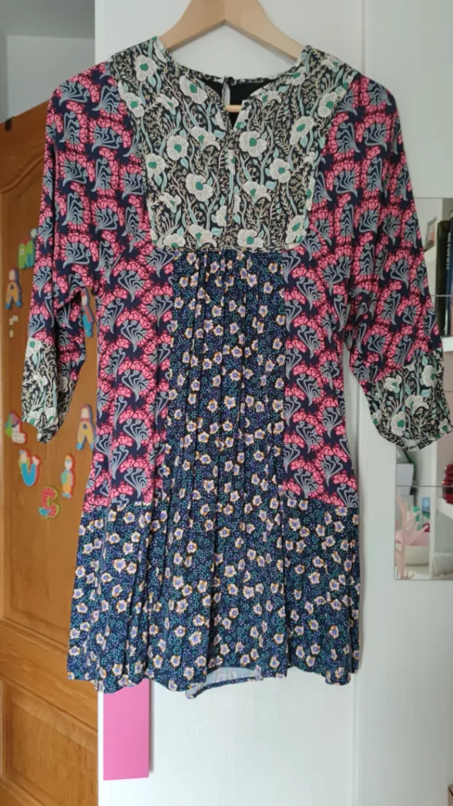 Vestido Zara niña patchwork boho 11-12 años