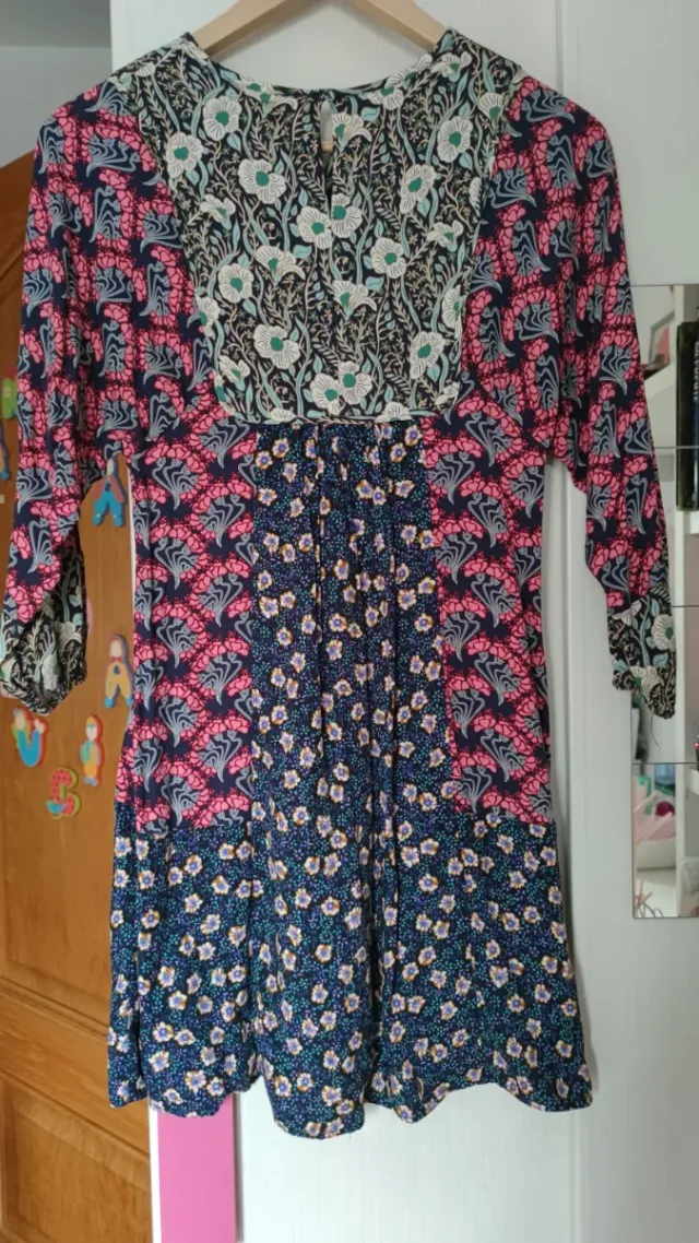 Vestido Zara niña patchwork boho 11-12 años