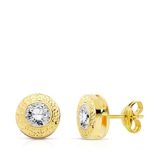 pendientes oro 18k con piedra con circonita