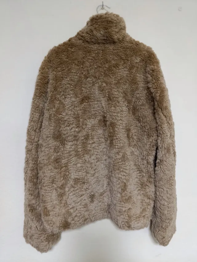 Abrigo peluche ASOS beige/marrón