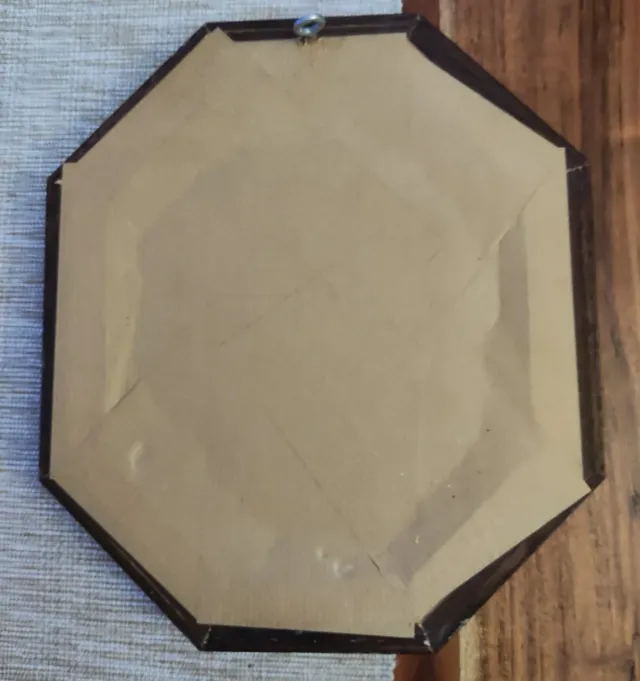 Cuadro Octogonal Flores Marrón Dorado