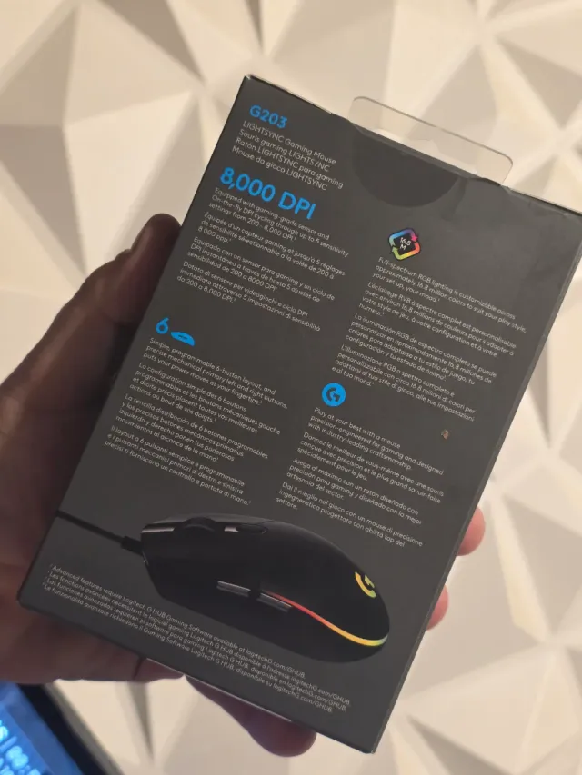 Ratón Logitech G203 LIGHTSYNC Negro