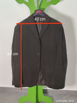 Giacca uomo vintage marrone righe Tessuti Sondrio