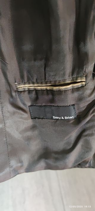 Giacca uomo vintage marrone righe Tessuti Sondrio