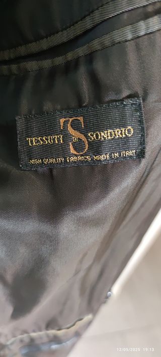 Giacca uomo vintage marrone righe Tessuti Sondrio