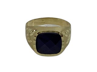 sello oro 18k con piedra con circonita