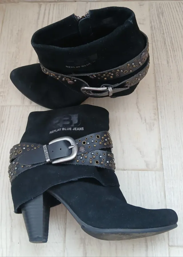 Botas Replay Mujer Negras Piel Talla 38