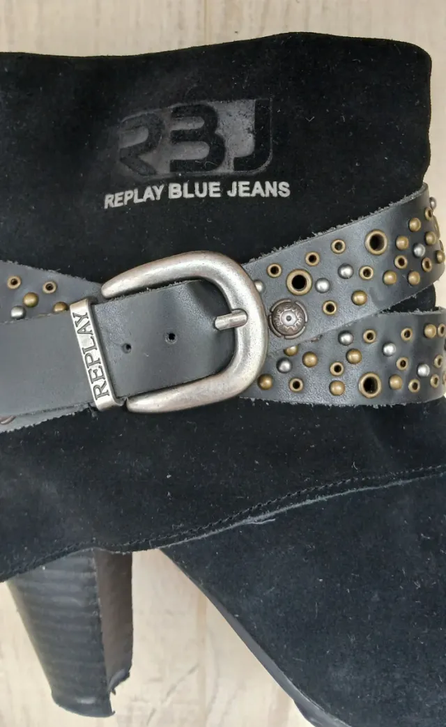 Botas Replay Mujer Negras Piel Talla 38