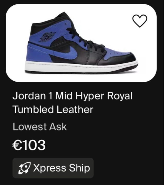 Jordan 1 Mid Hyper Royal Tumbled Leather