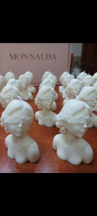 10 candele testa bendata in cera di soia
