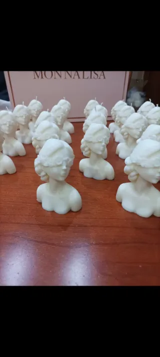 10 candele testa bendata in cera di soia