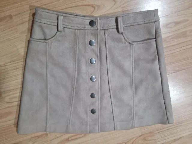 Falda Zara Talla S Beige Botones