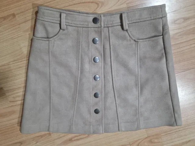 Falda Zara Talla S Beige Botones
