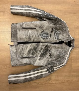 Cazadora Biker Cuero Desgastado piel moto motera