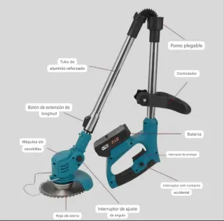 Desbrozadora Recargable Plegable (2 Baterías)