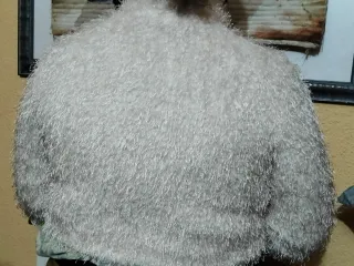 Chaqueta torera pelo blanca mujer