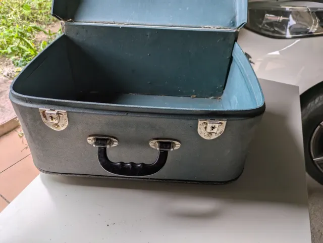 Maleta Vintage Azul y Gris