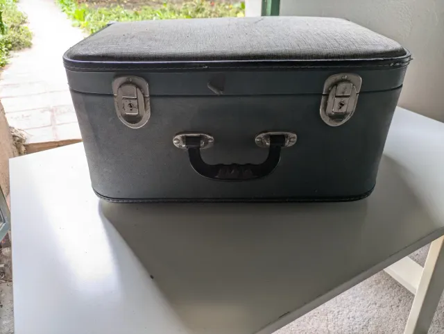 Maleta Vintage Azul y Gris