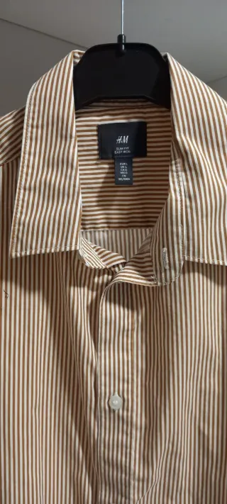 Camisa H&M Rayas Beige Talla L