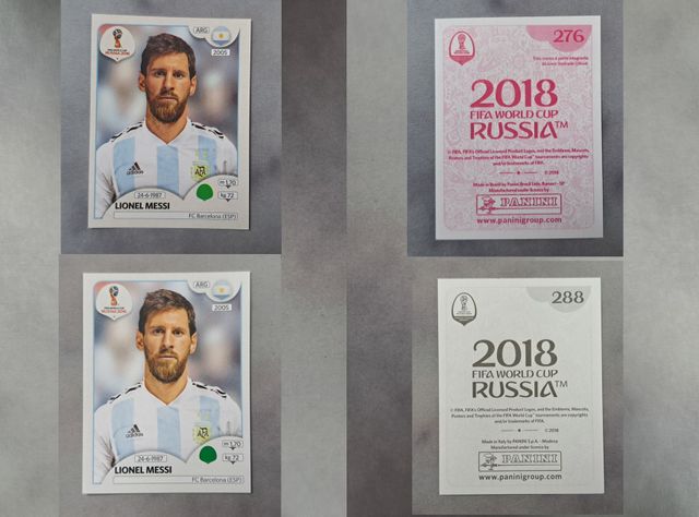2018 MUNDIAL RUSIA MESSI 2 CROMOS (VERSIONES)