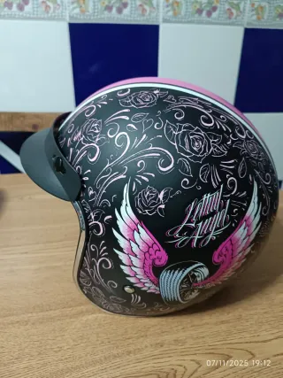 Casco Moto Lethal Angel Diseño Rosas