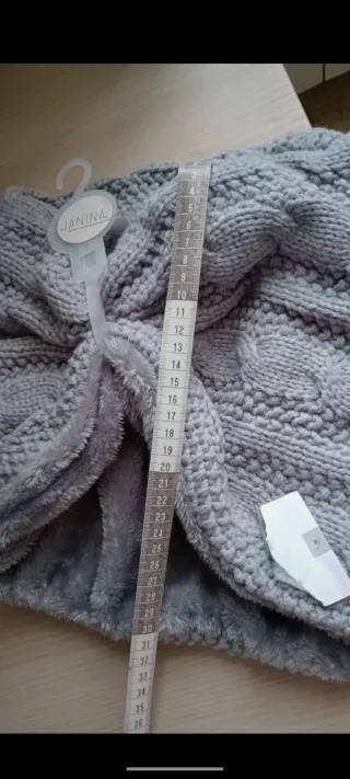 Sciarpa collo donna JANINA grigio trecce pelo sint