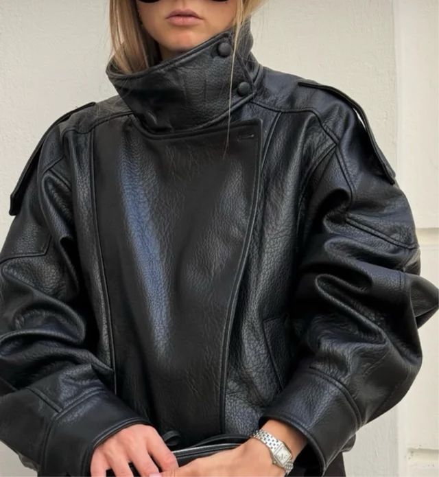 Cazadora efecto piel Zara Viral L