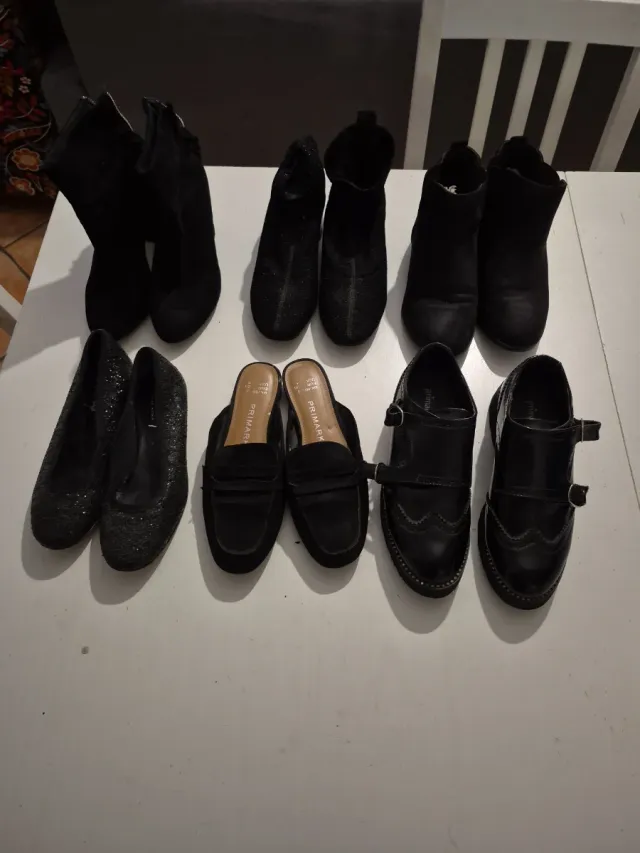 Stivaletti neri donna e scarpe 6 paia tutte nere