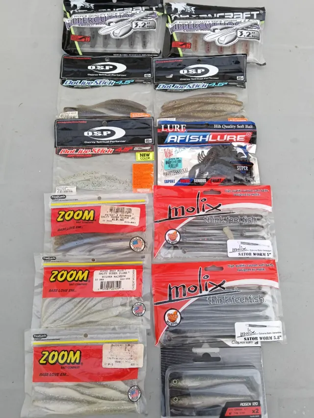 Lote vinilos pesca black bass