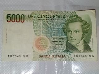 Banconota 5000 Lire Cinquemila Italia