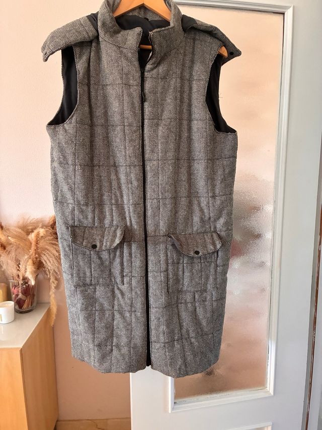 Chaleco largo hecho a mano acolchado de paño